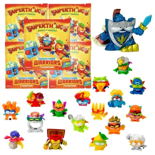 Zestaw Saszetek Z Figurką Niespodzianką 5 Szt. Superthings Kazoom Power Warriors Figurka Kolekcjonerska Figurki Dla Dzieci
