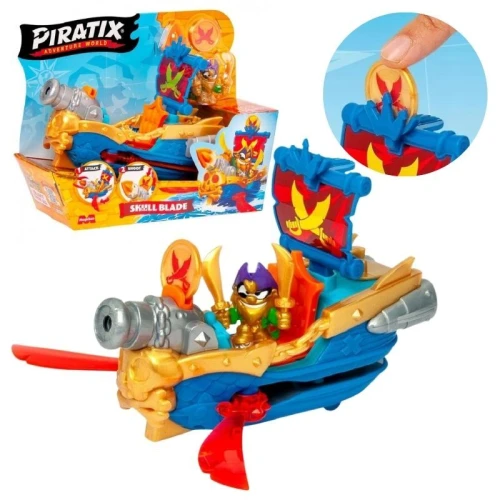  Statek Magicbox Piratix Skull Blade Z Mieczami I Monetą Zabawka Dziecięca Figurka Dla Dzieci