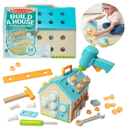 Spin Master Melissa & Doug Zestaw Drewniany Skrzynka Zbuduj Dom Klocki Konstrukcyjne