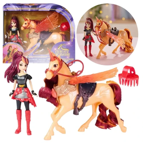 Spin Master Unicorn Academy Akademia Jednorożców Zestaw Valentina Płomyk I Jednorożec Lalka Dla Dzieci 4+