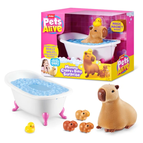 Zuru Pets Alive Mama Kapibara I Małe Kapibary Zwierzątka Zestaw Interaktywny