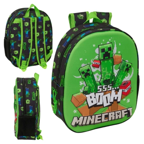 OUTLET! Safta Plecak Dziecięcy Przedszkolny Szkolny Mały Minecraft 3D Wypukły