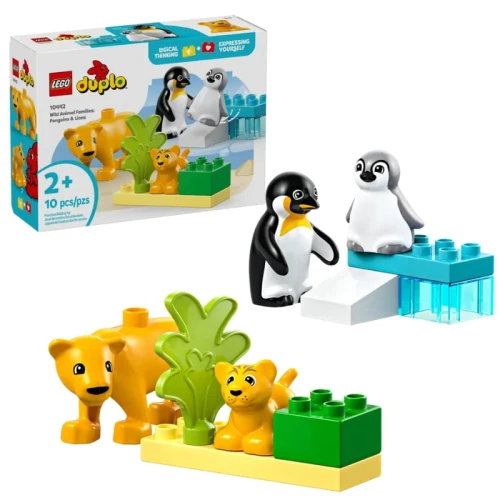 OUTLET! Lego Duplo Klocki Rodziny Dzikich Zwierząt: Pingwiny I Lwy 10 El. 2+