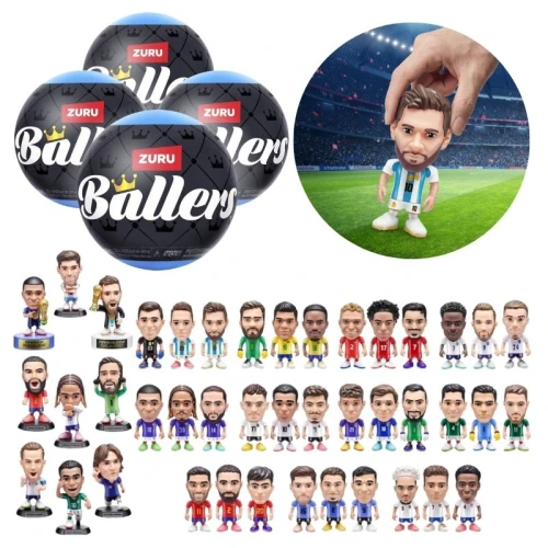 Zestaw 4 szt. Zuru Kula Niespodzianka Ballers Fifa World Cup 2026 Mistrzostwa Świata Piłka Nożna Figurki Piłkarzy NBA 3+