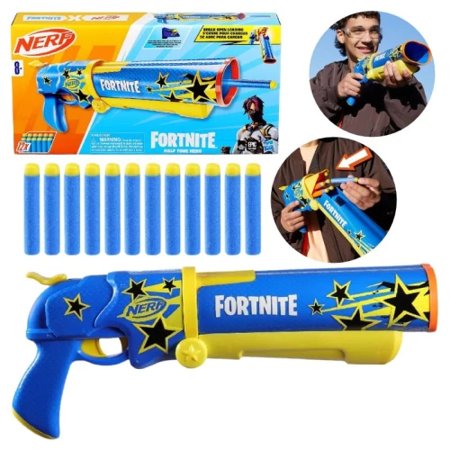 Hasbro Fortnite X Nerf Wyrzutnia Half Tone Hero Pistolet Shotgun Blaster 8+