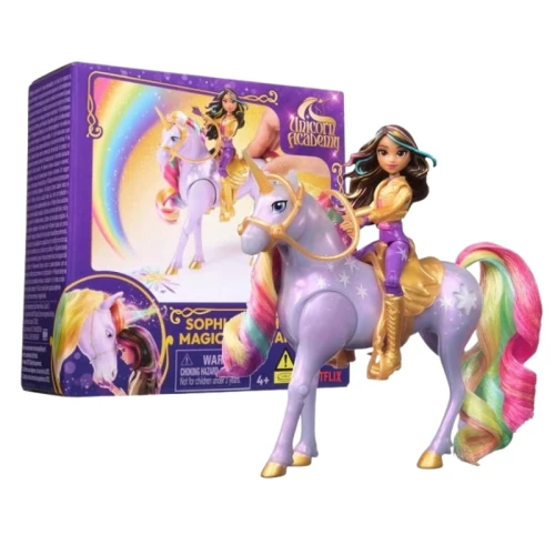OUTLET! Spin Master Unicorn Academy Lalka Sophia I Świecący Jednorożec Wildstar Zestaw Interaktywny 4+