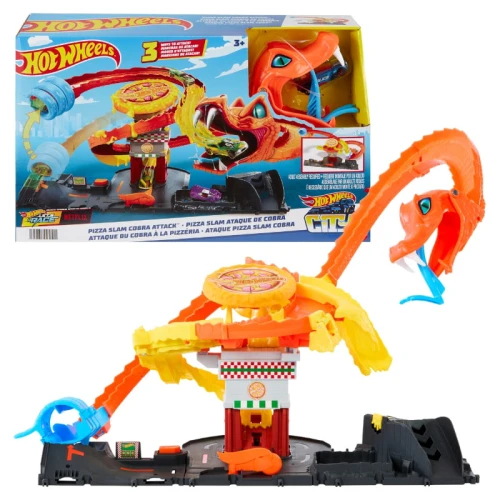 OUTLET! Hot Wheels City Odjazdowa Pizza Atak Kobry Zestaw Z Samochodem