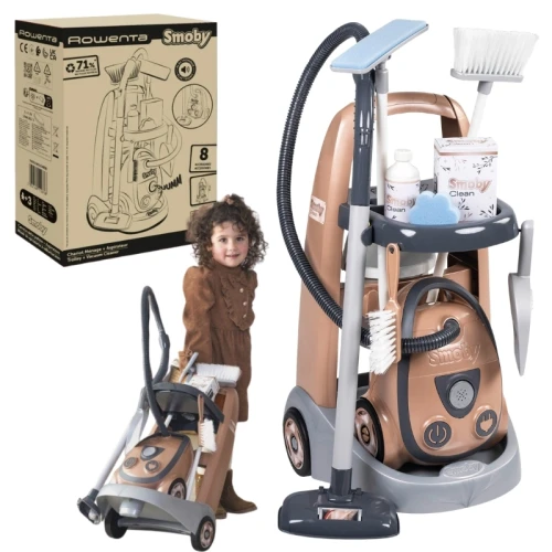 OUTLET! Smoby Rowenta Wózek Do Sprzątania Zestaw 8el 3+