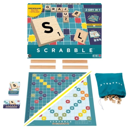 OUTLET! Mattel Gra Planszowa Scrabble Drewniane Elementy 8+