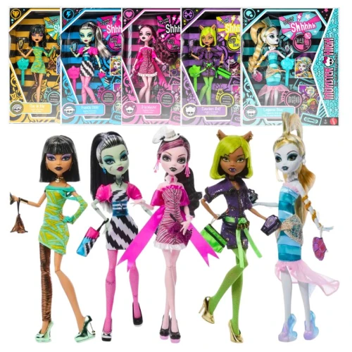 Zestaw 5 Lalek Kolekcjonerskich Monster High Dawn of the Dance 2026 Laleczka Modowa + Akcesoria Oryginalna Clawdeen Wolf JKM45 Frankie Stein JKM46 Cleo De Nile JKM47 Lagoona Blue JKM48 Draculaura JMG89