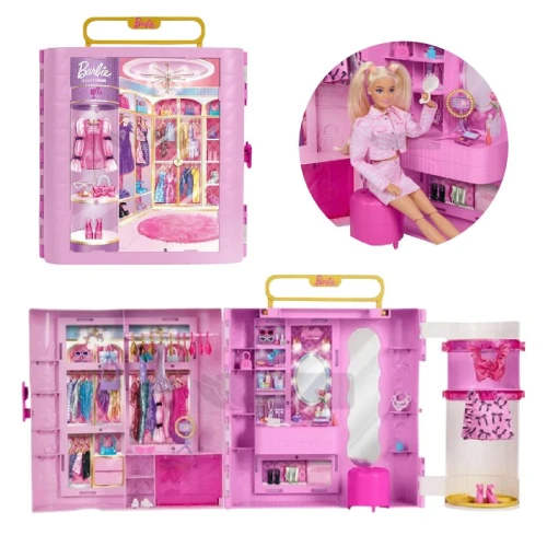 Barbie Modna Szafa Dla Lalki Lalek Garderoba Z Funkcją Obracania I Stylizacji