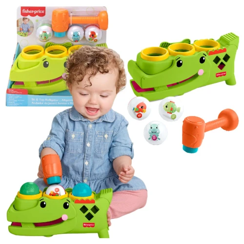 Fisher Price Krokodyl Wbijak Z Piłeczkami Zabawka Aktywizująca Zestaw Dla Dzieci 9m+