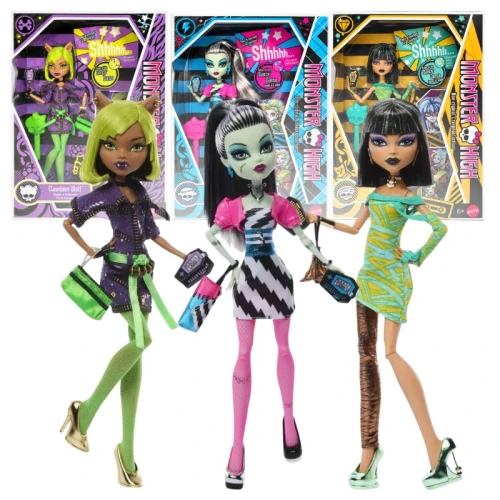 Zestaw 3 Lalek Kolekcjonerskich Monster High Dawn of the Dance 2026 Laleczka Modowa + Akcesoria Oryginalna Clawdeen Wolf JKM45 Frankie Stein JKM46 Cleo De Nile JKM47