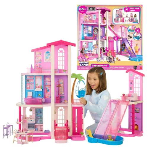 Domek Dla Lalek Barbie Z Efektami Dźwiękowymi + Akcesoria Meble Wanna Dla Dzieci