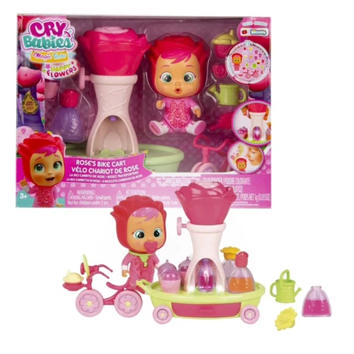 Lalka Laleczka Cry Babies Toys Magic Tears Baby Zestaw Płaczący Bobas + Rowerek