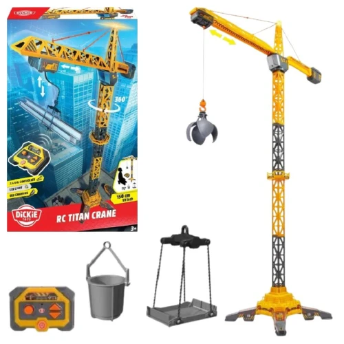 Dickie Toys RC Duży Dźwig Zdalnie Sterowany Obrotowy Interkatywny Titan Crane 3+