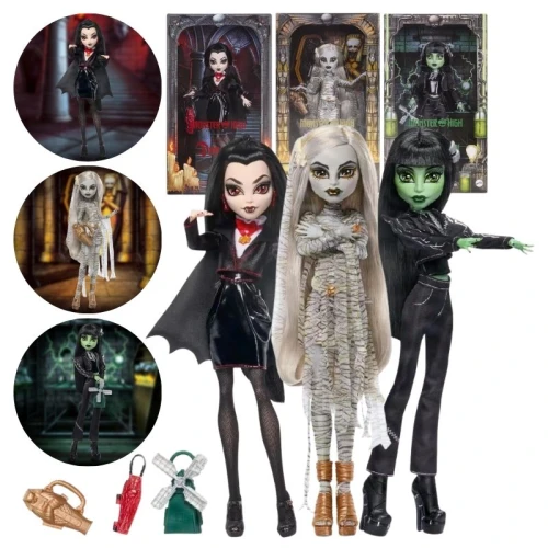 Zestaw 3 Lalek Dla Kolekcjonerów Monster High Frankenstein Dracula Mumia JKM49 JKM50 JKM51 6+