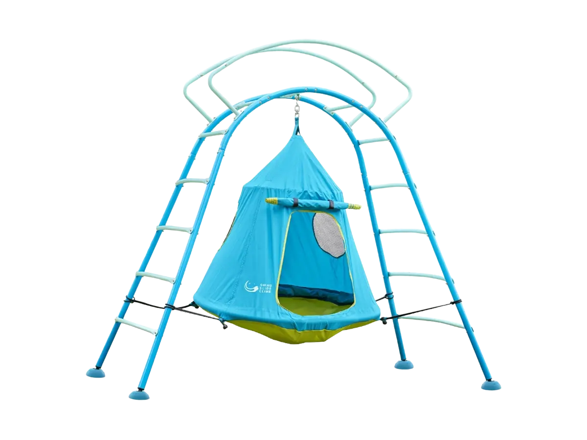 TP Toys UFO wisząca baza ogrodowa z drabinkami do wspinaczki i namiotem