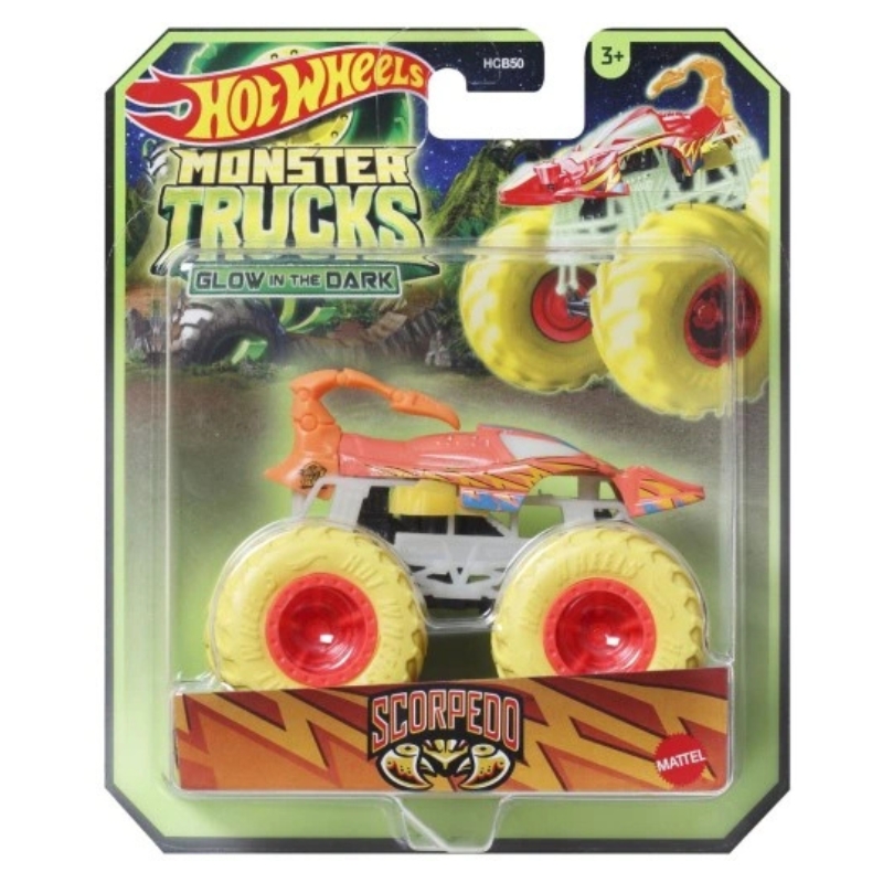 Hot Wheels Monster Trucks Glow In The Dark Scorpedo Pojazd Autko Świecący W Ciemności