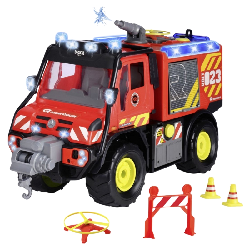 Dickie Toys Wóz Strażacki Unimog U530 Z Efektami Świetlnymi i Dźwiękowymi