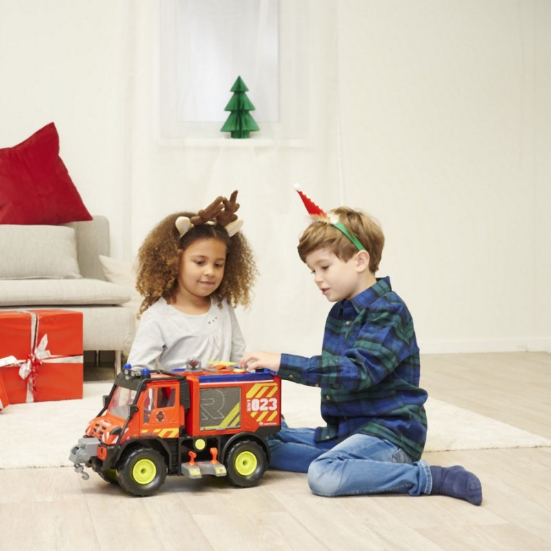 Dickie Toys Wóz Strażacki Unimog U530 Z Efektami Świetlnymi i Dźwiękowymi