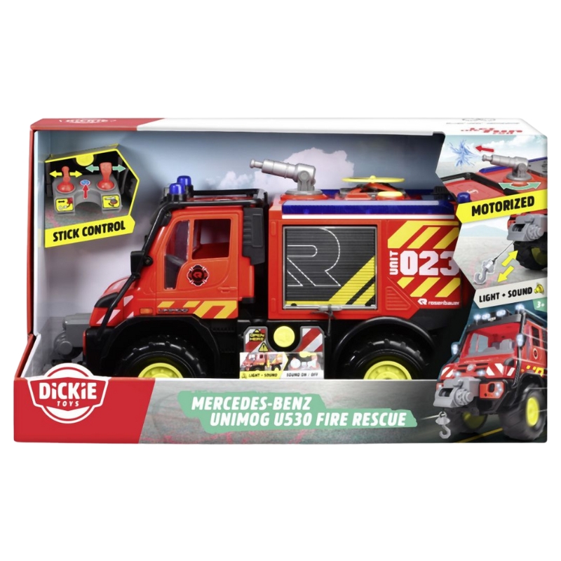 Dickie Toys Wóz Strażacki Unimog U530 Z Efektami Świetlnymi i Dźwiękowymi