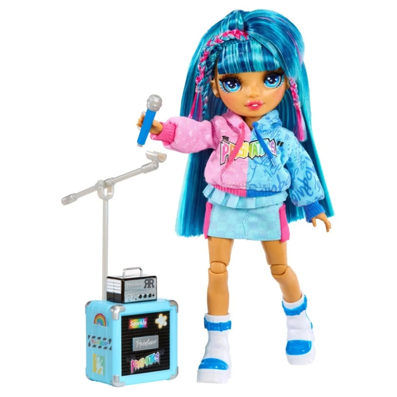 LALKA RAINBOW HIGH JUNIOR ROCK BAND SKYLER NIEBIESKA Z AKCESORIAMI