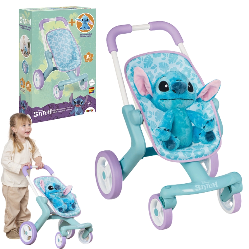 Disney Stitch Wózek + Maskotka Stitch 25cm 18m+