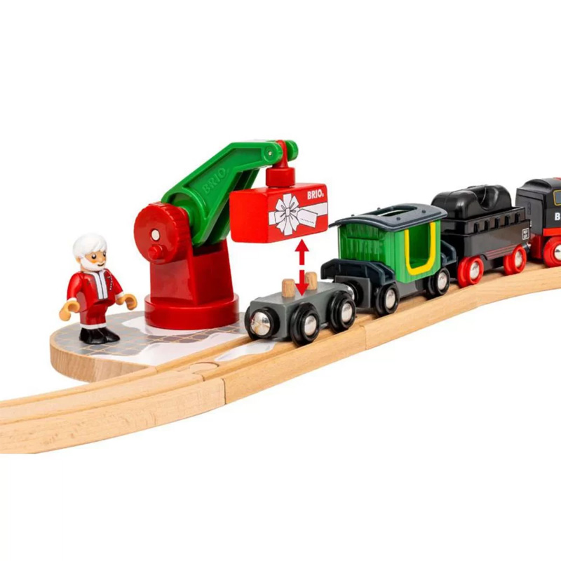 Brio World Zestaw Kolejowy Z Lokomotywą Parową Bożonarodzeniowy