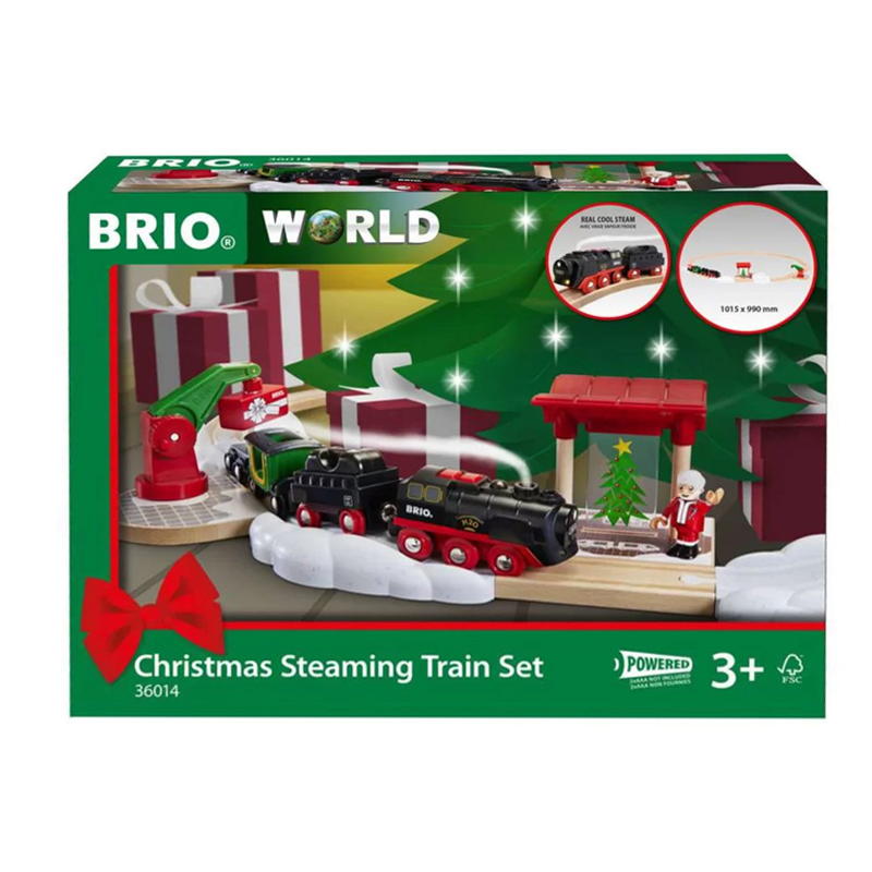 Brio World Zestaw Kolejowy Z Lokomotywą Parową Bożonarodzeniowy