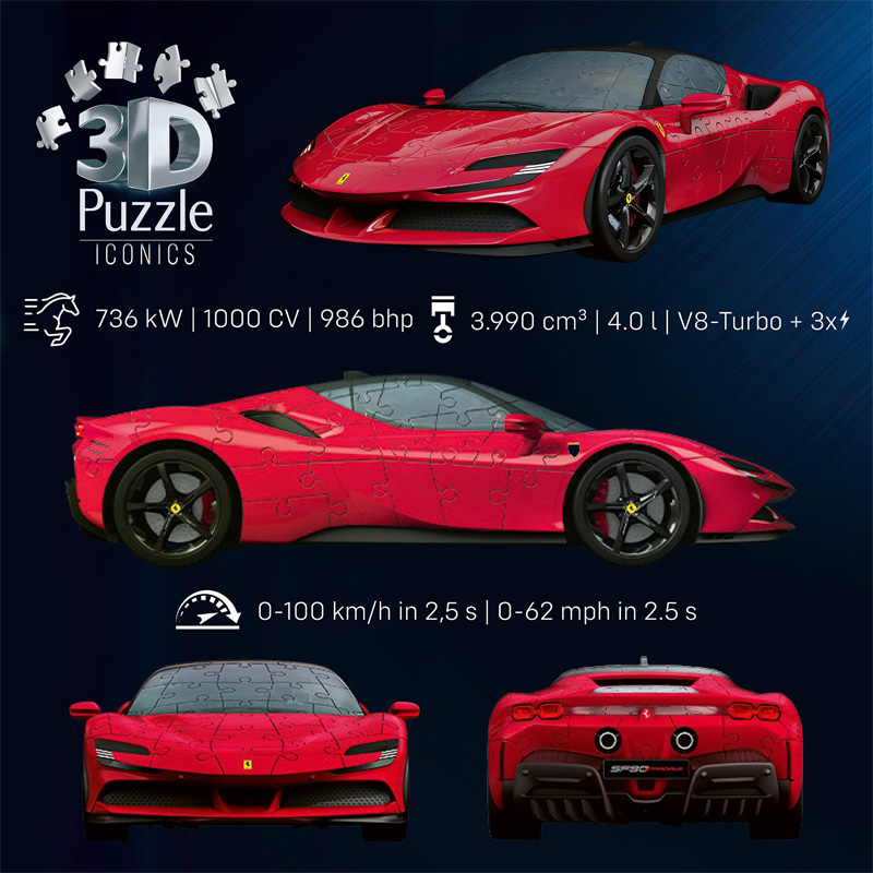 Ravensburger Puzzle 3D Iconics Pojazd Ferrari SF90 Stradale 163el. 8+