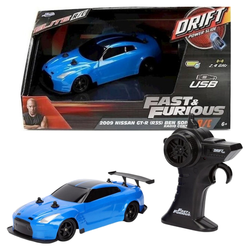 Jada Fast & Furious Szybcy I Wściekli Auto Pojazd Zdalnie Sterowany RC Drift Nissan GTR 2009 Model 1:24