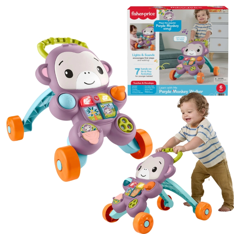 Fisher-Price Interaktywny Chodzik Fioletowa Małpka 