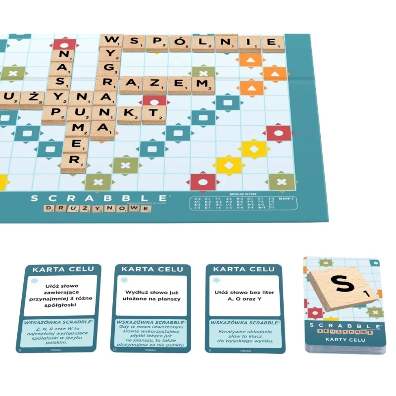 Mattel Gra Planszowa Scrabble Drewniane Elementy