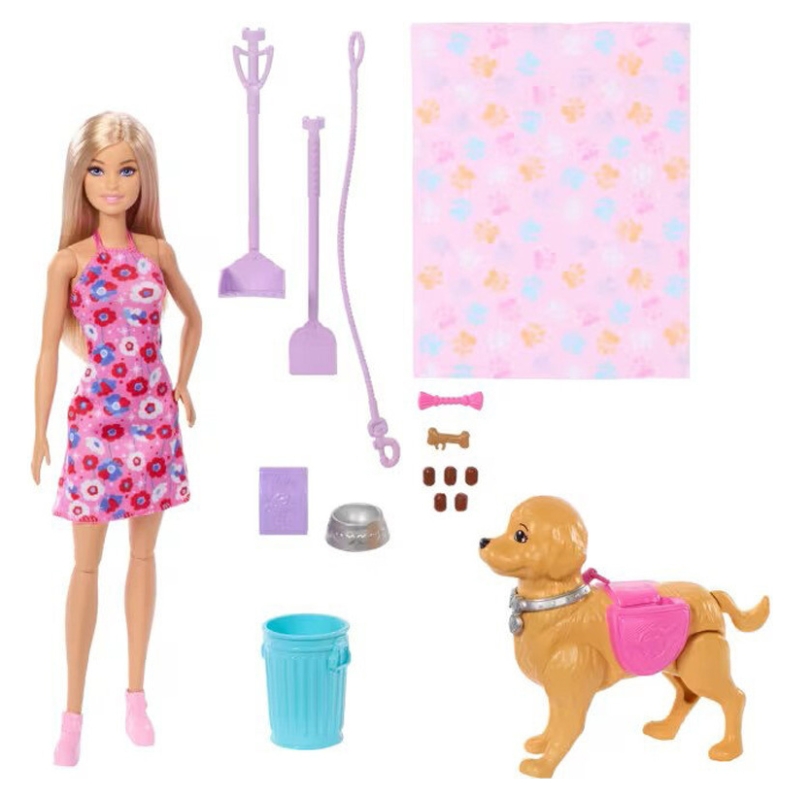 Barbie Family&Friends Spacer Z Pieskiem Czyścioszkiem + Akcesoria 3+