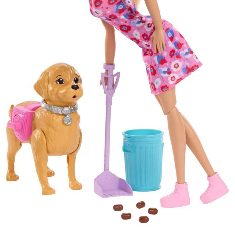 Barbie Family&Friends Spacer Z Pieskiem Czyścioszkiem + Akcesoria 3+
