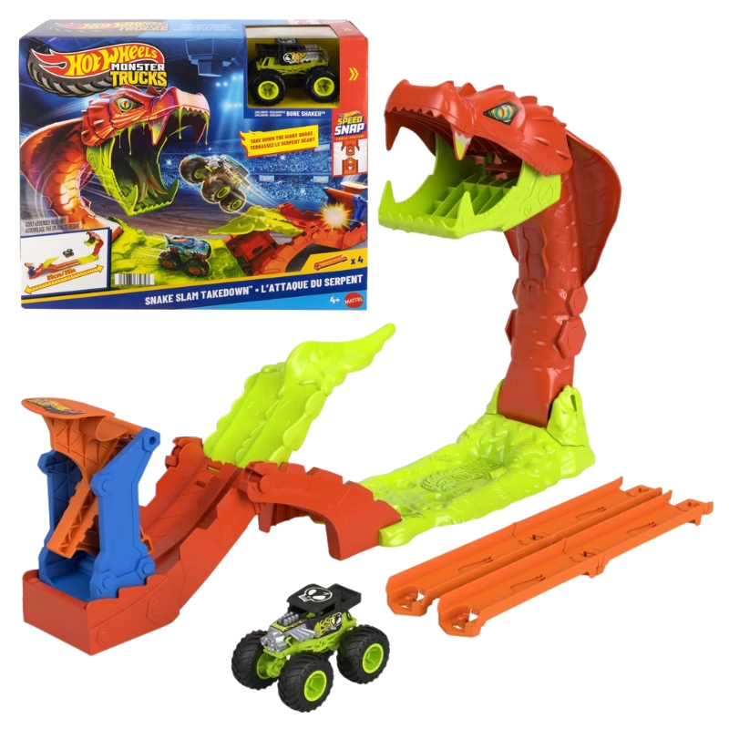 Hot Wheels Monster Trucks Tor Wyścigowy Nokaut Węża + Autko 