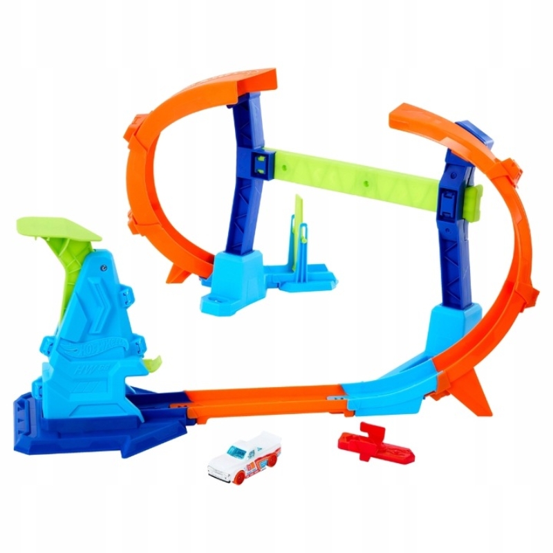 Hot Wheels Stunt Tracks Zestaw Tor Wyścigowy Mistrzowski Skok Na Pętli + Autko 4+
