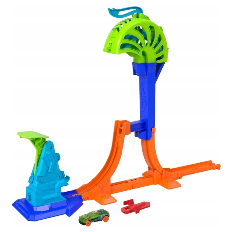 Hot Wheels Stunt Tracks Zestaw Tor Wyścigowy Mistrzowski Skok Na Pętli + Autko 4+