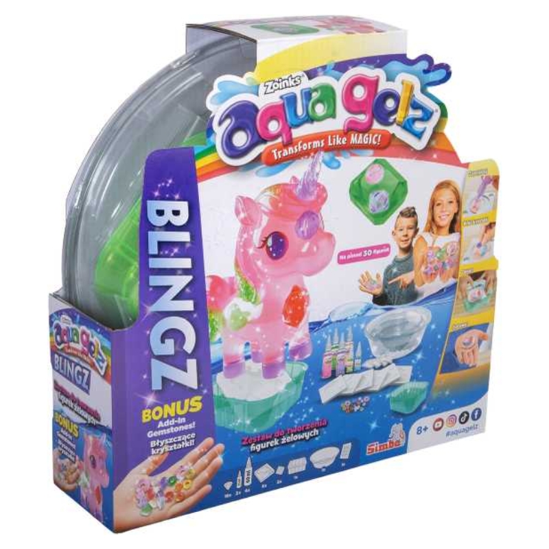 Aqua Gelz Blingz Cyrkonie Zestaw Kreatywny 3D Figurki Żel Cyrkonie 8+