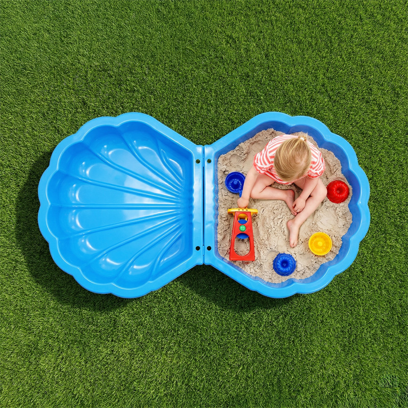 Paradiso Toys Piaskownica Plastikowa Zamykana Z Pokrywą 2w1 Basen Basenik Dla Dzieci Shell Muszla