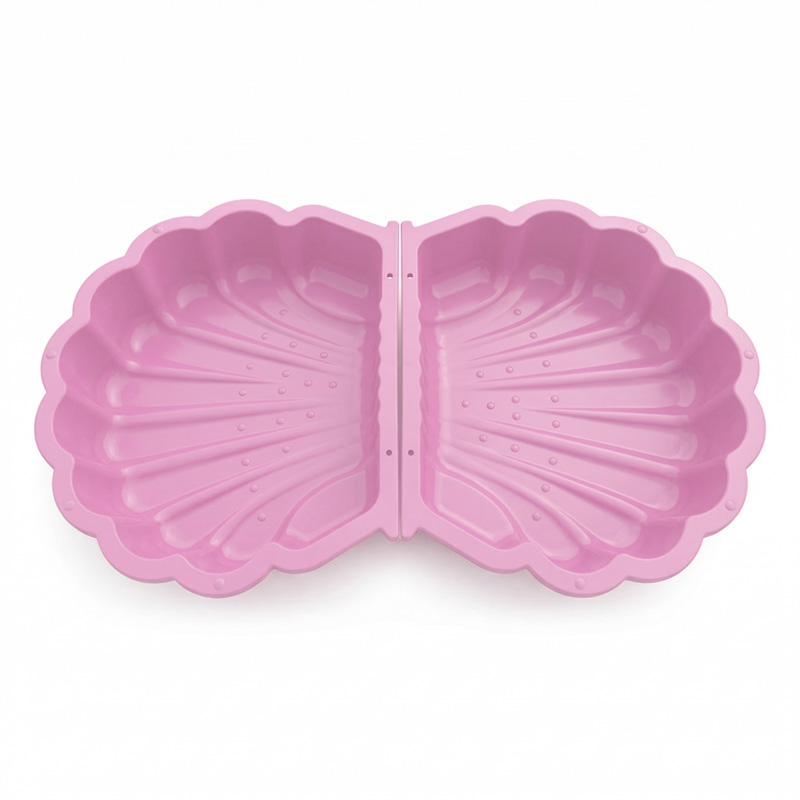 Paradiso Toys Piaskownica Plastikowa Zamykana Z Pokrywą 2w1 Basen Basenik Dla Dzieci Shell Muszla Muszelka Różowa