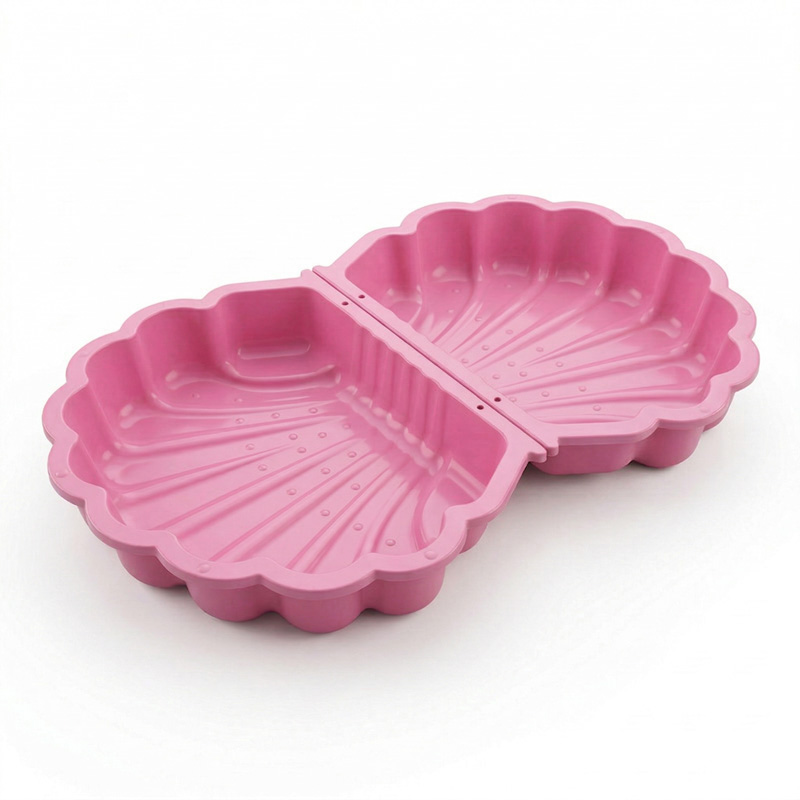Paradiso Toys Piaskownica Plastikowa Zamykana Z Pokrywą 2w1 Basen Basenik Dla Dzieci Shell Muszla Muszelka Różowa