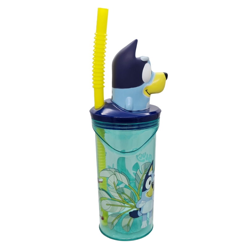 Stor Bluey Kubek Ze Słomką Z Figurką 3D Bidon Dla Dzieci 360ml