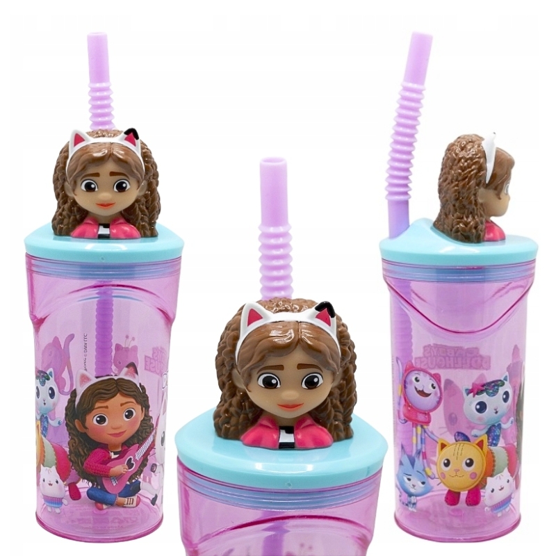 Stor Koci Domek Gabi Kubek Ze Słomką Z Figurką 3D Bidon Dla Dzieci