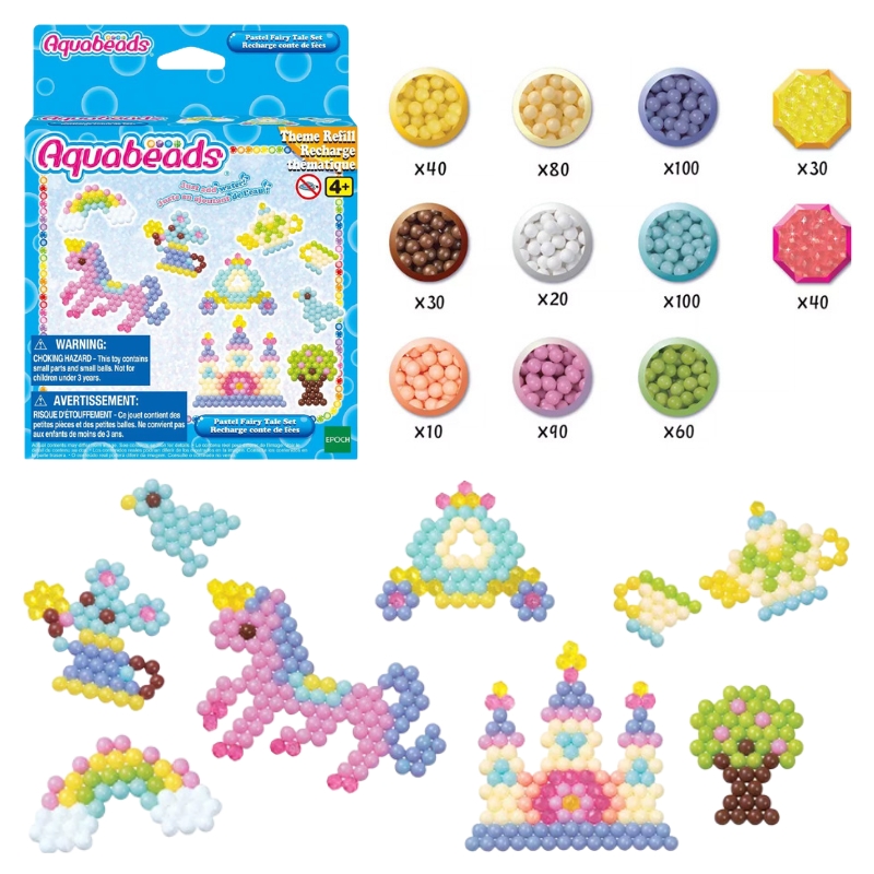 Aquabeads Pastelowy Świat Baśni – kreatywny zestaw z koralikami wodnymi i szablonami