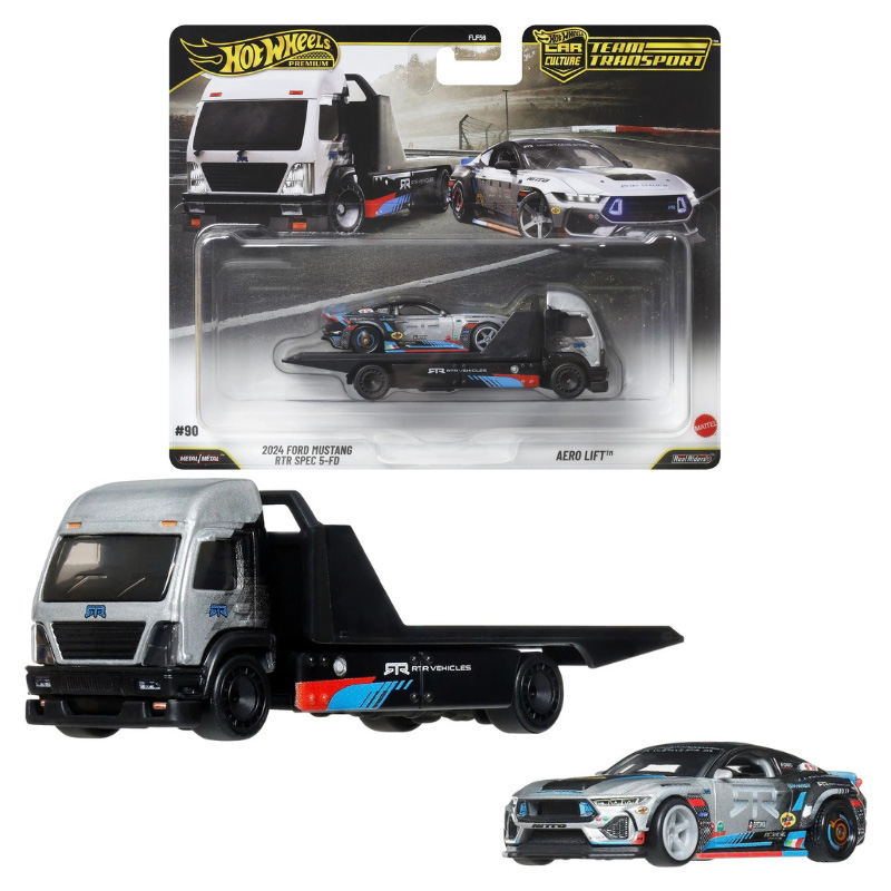 Hot Wheels Premium Team Transport 2024 Ford Mustang RTR Spec 5-FD & Aero Lift
