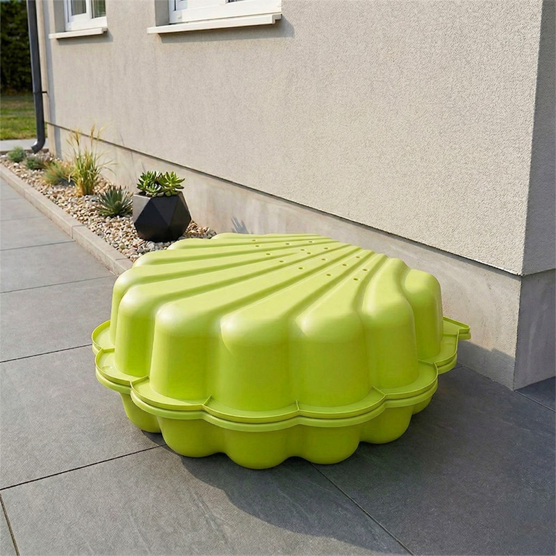 Paradiso Toys Piaskownica Plastikowa Zamykana Z Pokrywą 2w1 Basen Basenik Dla Dzieci Shell Muszla Muszelka Zielona