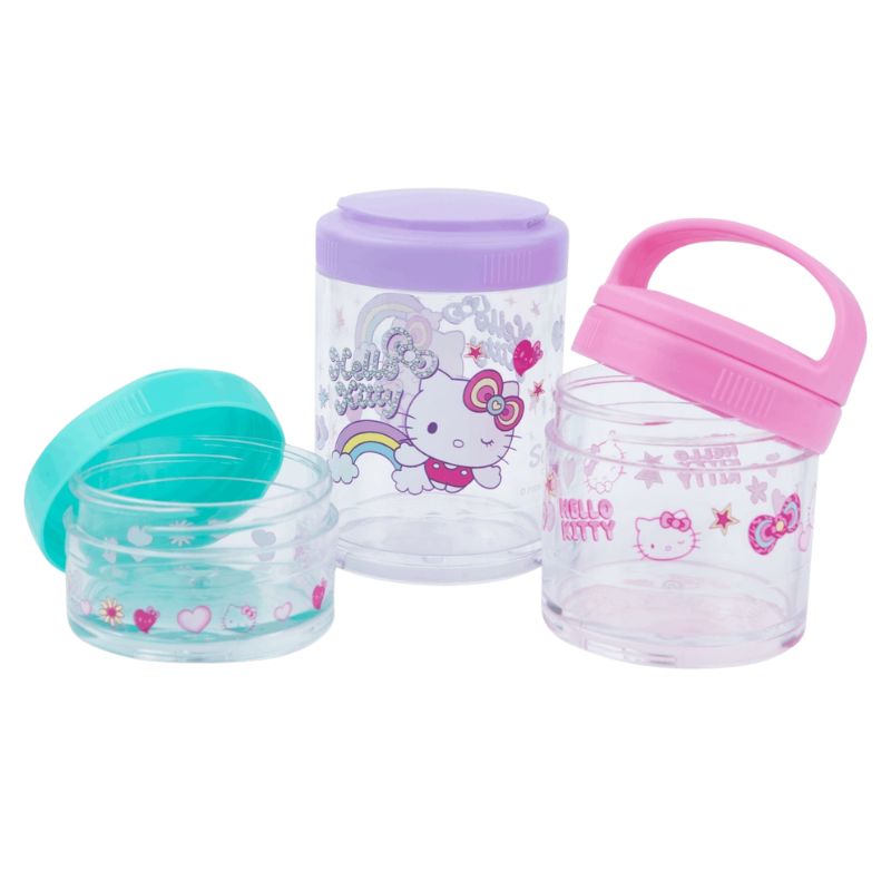 Kuromi potrójny Pojemnik na przekąski Snackbox Lunchbox trzykomorowy 10 ml, 60 ml i 150 ml
