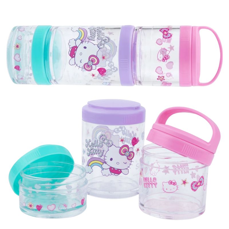Kuromi potrójny Pojemnik na przekąski Snackbox Lunchbox trzykomorowy 10 ml, 60 ml i 150 ml
